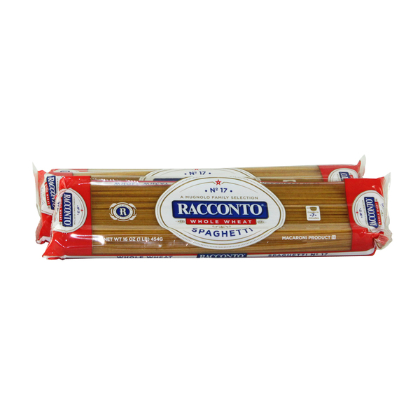 Racconto Pasta Whole Wheat Spaghetti 16 oz., PK20 10017